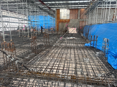 スラブ配筋　完了